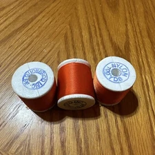 3 Spools Gudebrod Rod Building Thread 100 Yds Per Spool Size EE 221 Orange