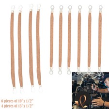 10pcs Universal Automotive Ground Straps, 10/12 inch Engine Ground Strap Kit Bra