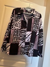Alfred Dunner Print Zip Up Lightweight Jacket Woman Size 20W EUC
