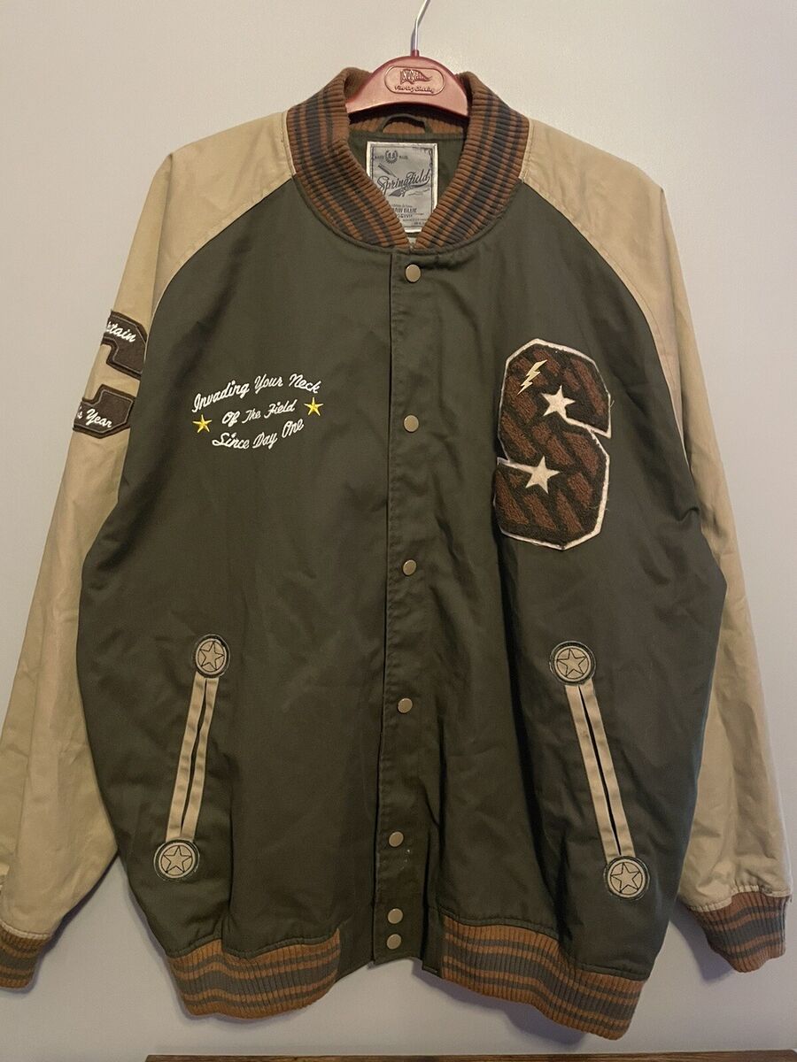 Springfield Classic Varsity Jacket Triumphant Size 2XL Green Springfield Classic Varsity Jacket Triumphant Size 2XL Green