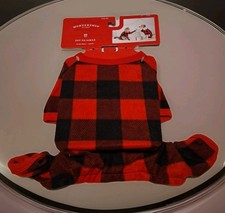 Wondershop Pet Pajamas Holiday Buffalo Check Flannel Dog  Cat Red Size XS
