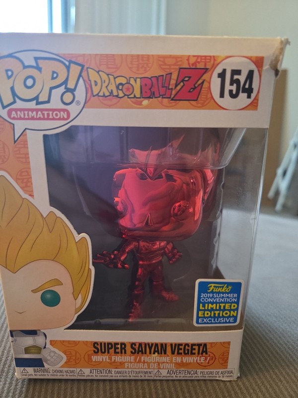 FUNKO POP!DRAGONBALL Z SUPER SAIYAN VEGETA #154 VINYL 2019 SUMMER CONVENTION NIB