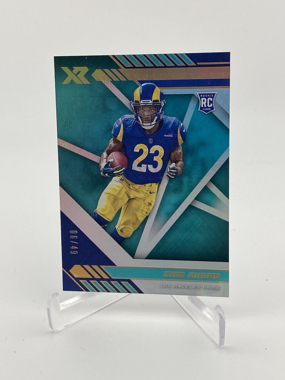 2020 Panini XR Rookie Teal /49 Cam Akers #124 Rookie RC