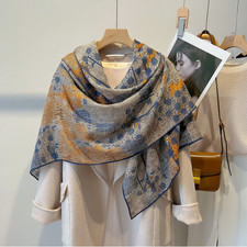 70 Cashmere 30 Silk Scarf totem Print Bandana Shawl 53'' Neckerchief Wrap