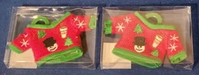 Lot Of 2 Dunkin Donuts Christmas Sweater Ornament Gift Card Holders 2014