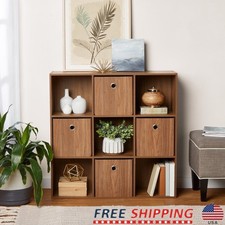 9 Cube Storage Organizer Shelf Bookcase Open Closed Shelves Home Office Decor US