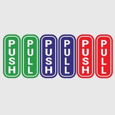 Push & Pull Stickers Door Glass Window Sign Vinyl Shop Business Home, Waterproof