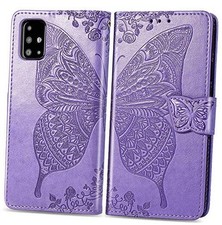 for Samsung Galaxy A51 4G Wallet Case Non 5G Version ,Embossed Lavender