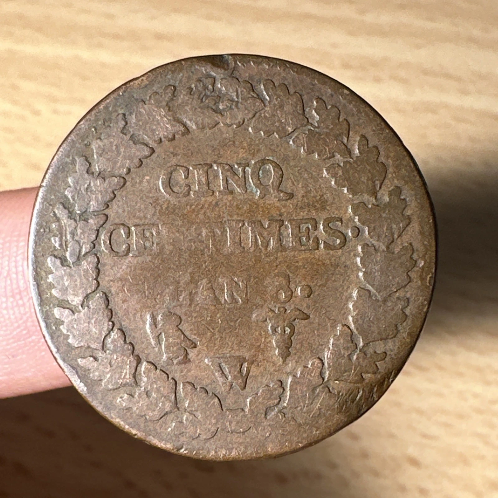 Pièce 5 Cinq Centimes Française De L’an 8 W (Lille)