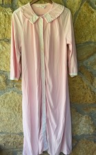 Vtg Leisure Life Fleece Robe Women's XL Pearl Snap Pink Cottagecore Granny