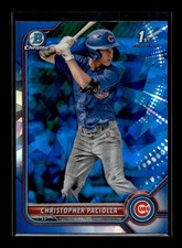 2022 Bowman Chrome Draft Sapphire #BDC185 Christopher Paciolla (Chicago Cubs)