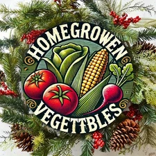 1pc 8-Inch Round Aluminum Metal Wall Art - Home Vegetable Garden Decor with Toma