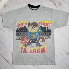 Vintage 1995 TAZ Looney Tunes Basketball - Go 4 What Ya Know - Shirt, 21x28.5