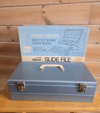 Logan Deluxe double-decker 35mm slide file storage box, steel, brand new