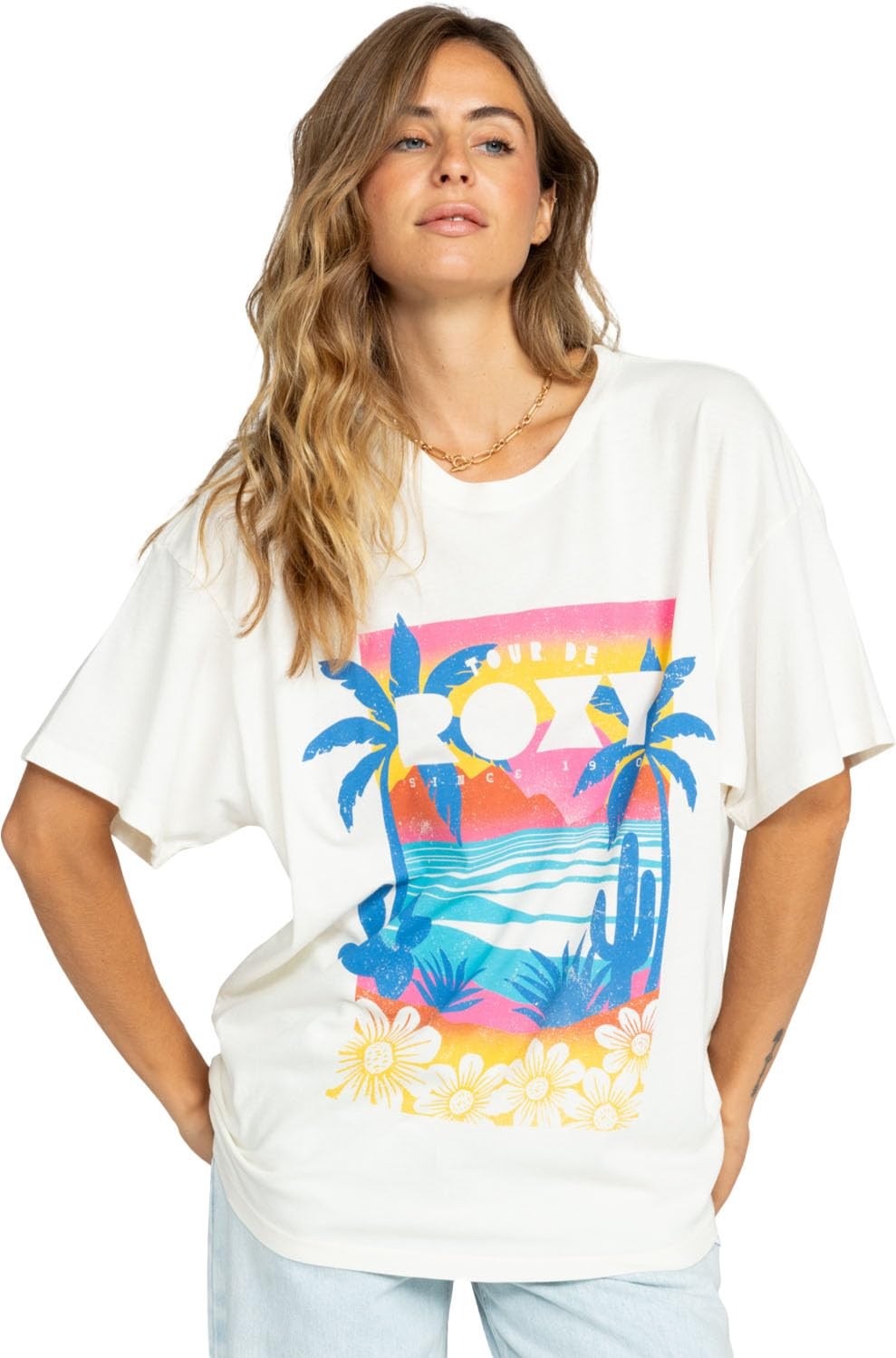 Roxy Tour De Women's T-Shirt - Egret - XL