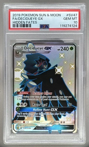 119274124 Decidueye GX 2019 Pokemon Sun Moon Hidden Fates #SV47 PSA 10