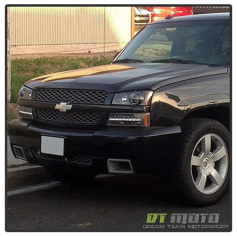 Luces de parachoques LED DRL negras para Chevy Silverado 1500 2003-2006 luces de estacionamiento luces de señal Foto 3 de 4