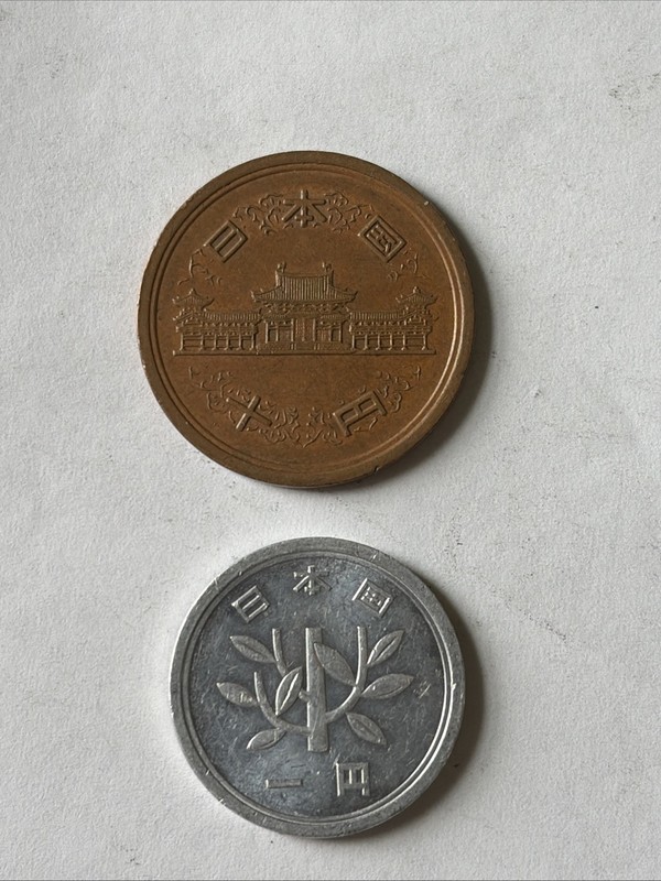 1974 Japan Coins-10 and 1 Yen-Circulated