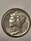 1944-D  Choice BU Mercury 10c | Partial Split Bands | Denver Issue | 90% SILVER