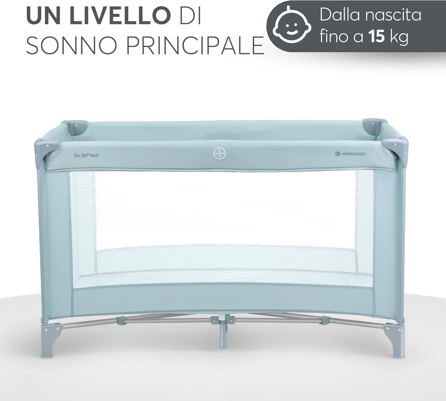 Kikkaboo Lettino Da Campeggio so GIFTED, Culla Neonato Da Viaggio 120X60 Cm, Fin foto 5
