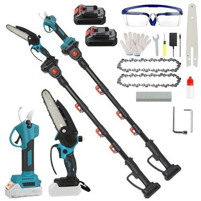 4-in-1 6 Inch Pole Saw & Electric Pruning Shears for Tree Trimming Wood Cutting