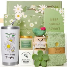 Green Self Care Gift Basket for Women  Birthday Gift Set