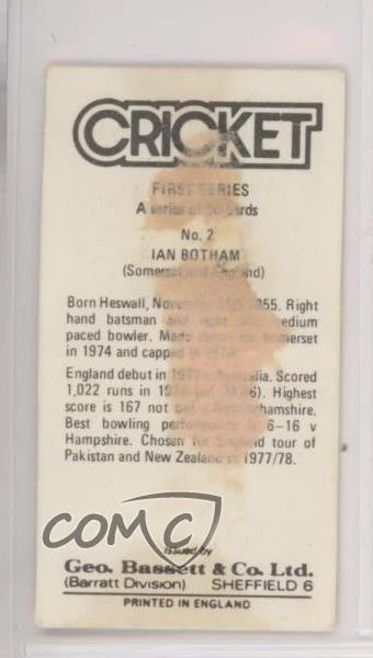 1978 Geo Bassett & Co Cricket First Series Ian Botham #2 - image 2 of 2