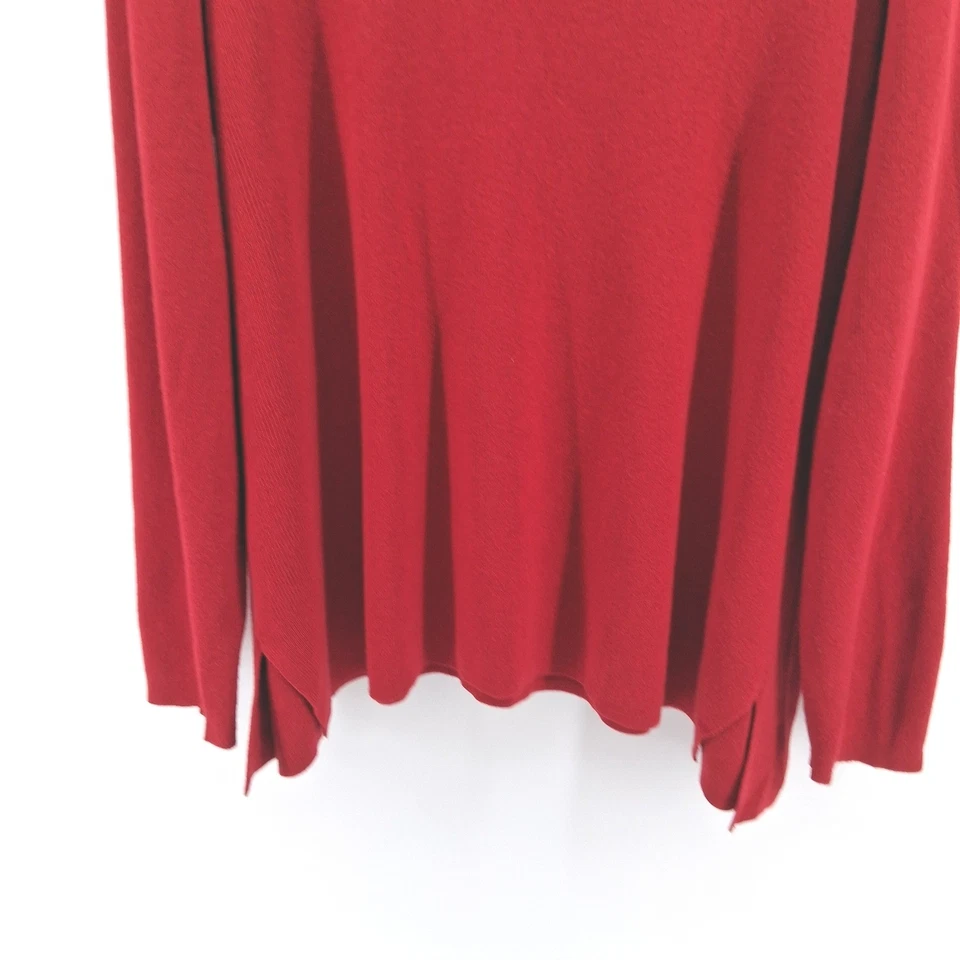 Suéter túnica J.Jill para mujer talla 3X rojo cuello falso algodón seda mezcla lana tejido Foto 3 de 4