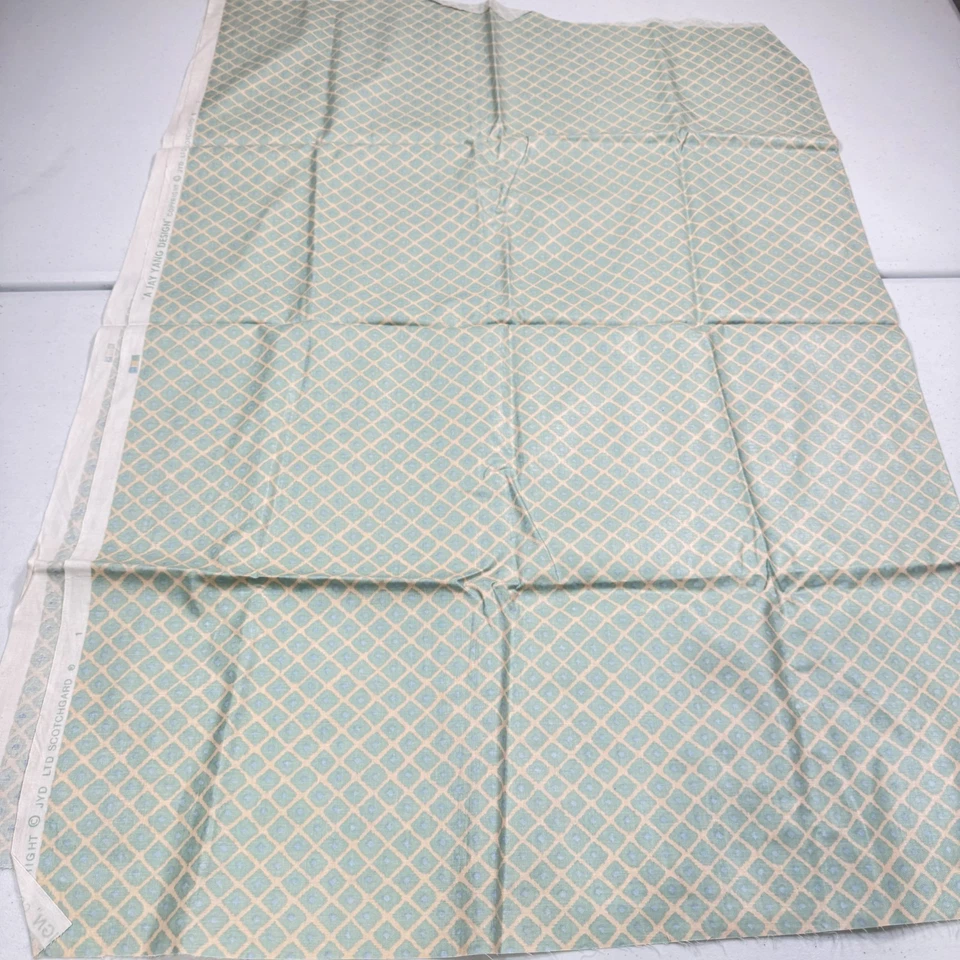 винтажный jay young обивочная ткань синий зеленый геометрическая решетка шпалера 53 x 39 - Изображение 2 из 4