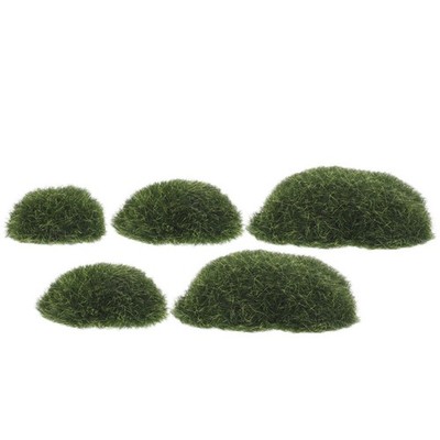 4Pcs Artificial Moss Rock Ornaments Green Faux Moss Stones for Garden Home Decor