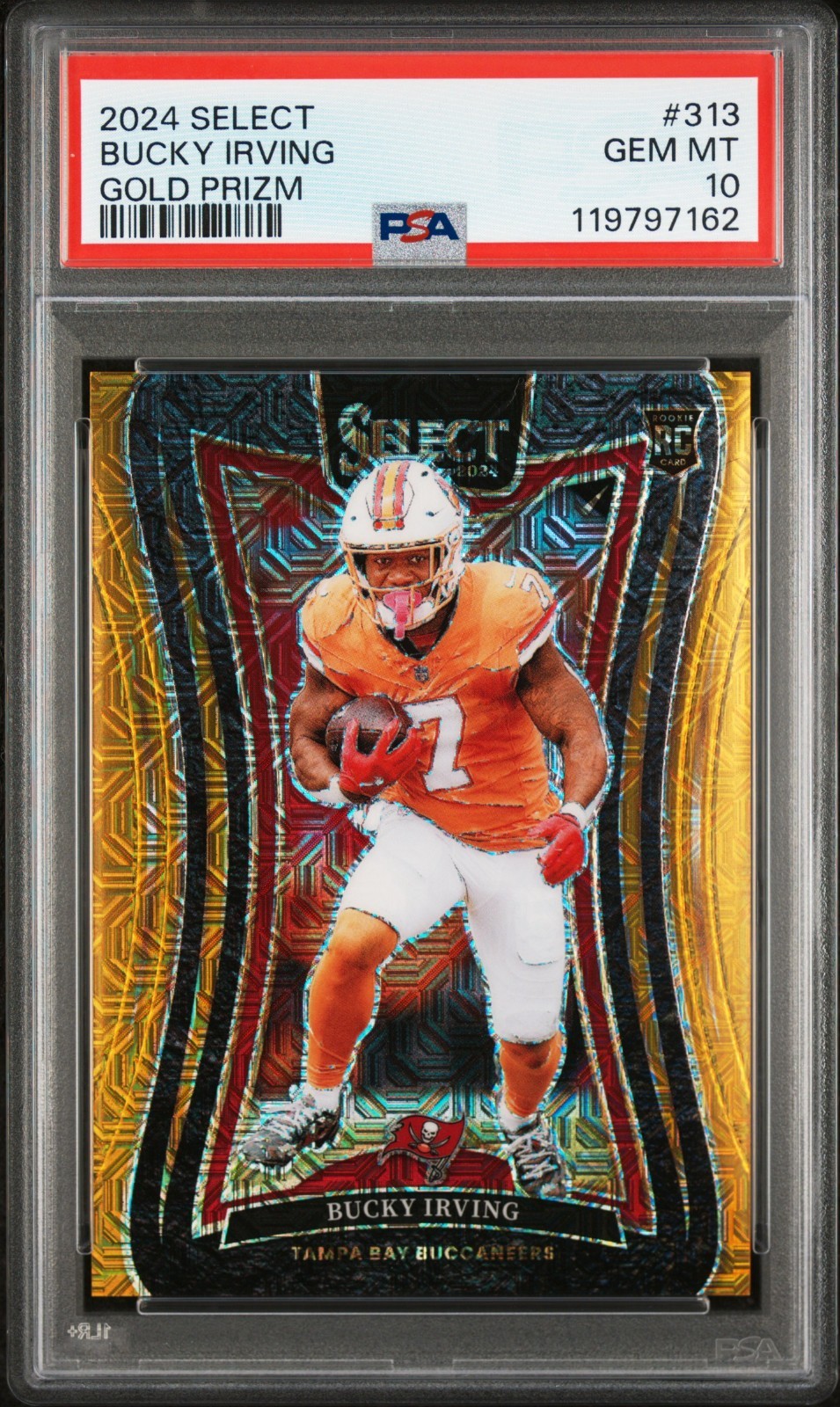 2024 Select Bucky Irving Rookie GOLD Prizm Suite Level #5/10 PSA 10 Bucs #313