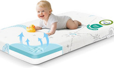 Premium Dual-Sided Memory Foam Pack and Play Mattress 38"x26" with Washable Cove