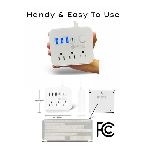 Surge Protector Power Strip with USB C, 1200J Protection, Heavy Duty Extensio... - Picture 9 of 9