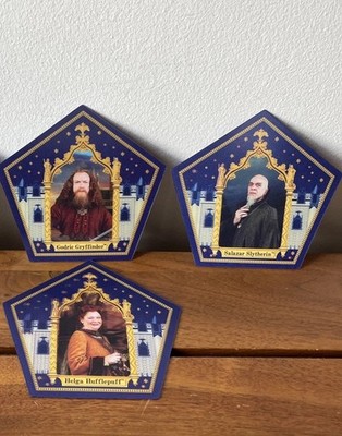3 Harry Potter Schokoladenfrosch 3D Zauberer Karten Griffindor Hufflepuff Slytherin