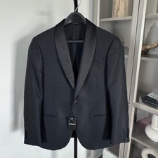 ARMANI G-Line Black Satin Textured Evening Tuxedo Jacket 50 NEW Wool Sport Coat