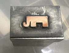 Vintage KINGSLEY Hot Foil Stamp Machine Emblem Die - Elephant Republican Party