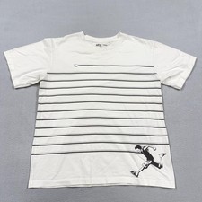 Uniqlo UT Archive Shirt Mens Large White Striped Anime Runner Graphic Tee