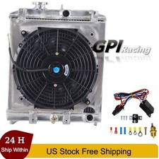 3row Aluminum Radiator Shroud Fan Relay For 1992-00 Honda Civic Del Sol Integra 3row Aluminum Radiator Shroud Fan Relay For 1992-00 Honda Civic Del Sol Integra