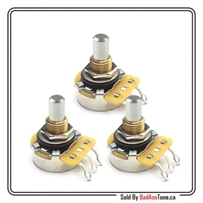 CTS 500K 450G Serie - Solid Shaft Audio Taper  - Guitar & Bass pro Pots (Qty 3)