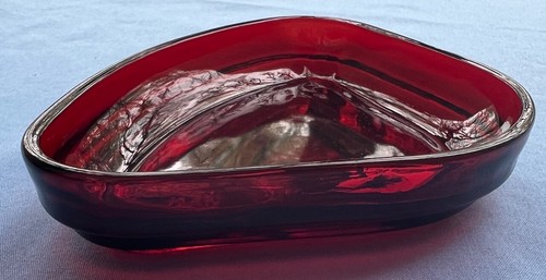 Vintage Anchor Hocking Royal Ruby Manhattan Depression Glass Relish Tray Inserts - Picture 4 of 8
