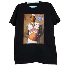 Allen Iverson Philadelphia 76ers NBA M Medium Draft Shirt Black New