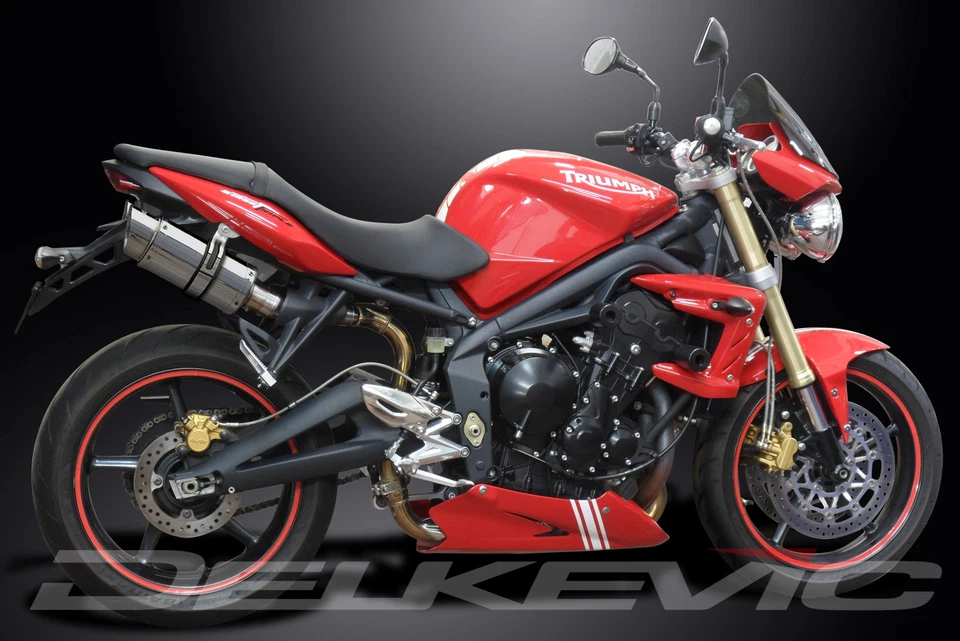 Triumph Street Triple R 675 07-12 Kit de silenciador de escape redondo de acero inoxidable de 8" Foto 4 de 4