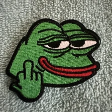 PEPE FROG KEK 2x3 Embroidered Morale Patch Hook Backing Brand New