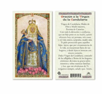 Oracion a la Virgen de la Candelaria Espanol Laminated Prayer Cards Pack of 25 