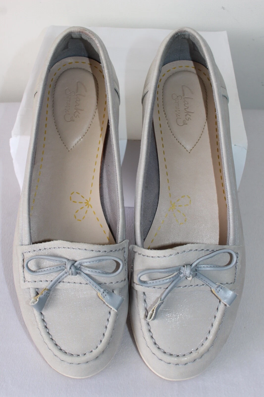 Scarpe basse Clarks Somerset donna casual comode mocassini Dover grigio blu 6 D