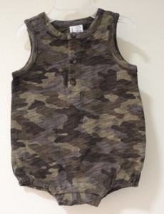NWT Janie and Jack Camouflage Romper / Bubble Boy's Size 0-3M