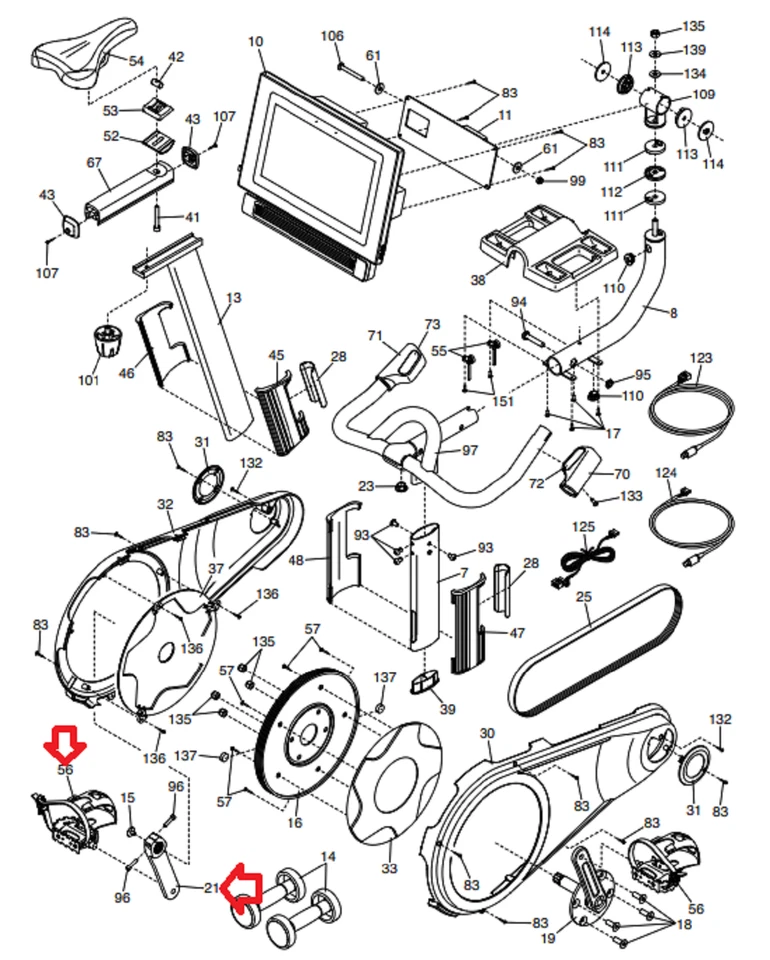 Brazo de manivela pedal izquierdo para bicicleta estacionaria NordicTrack S15i S22i con herrajes 438687 Foto 4 de 4