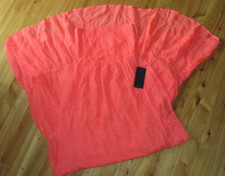 Guess Orange Afterglow S Lined Smocked Silk Tube PullOver Long Dress NWT So Cute