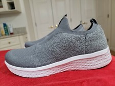 Avia Women's Slip On Knit Lightweight Comfort Memory Foam Gray Sneakers Dif. Szs