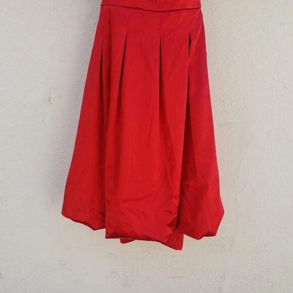 Abito donna vintage Moschino couture raso increspato rosso